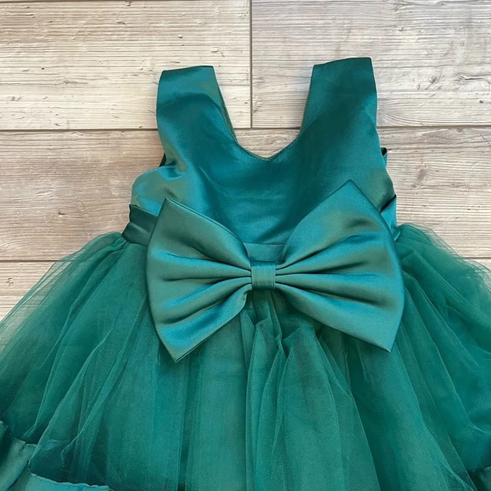 Pideno | Tutu Gown Ruffle Lace Tulle Toddler Dress w/ Bow | Size: 3T